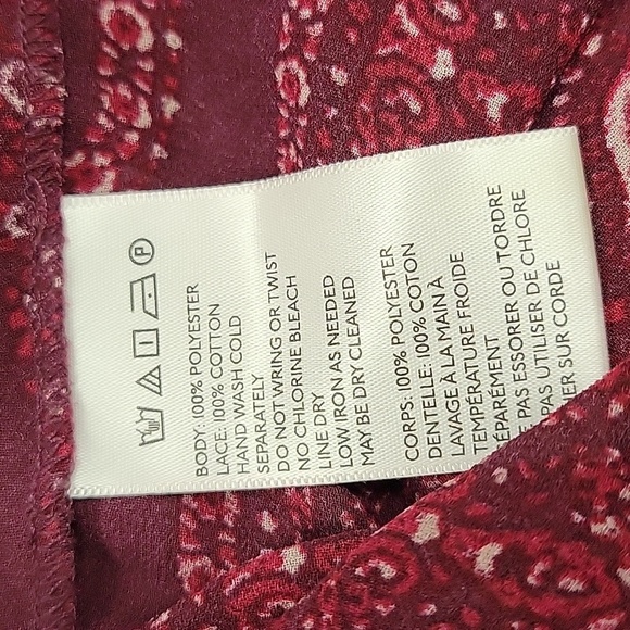 Ecote Burgundy Chiffon Kimono Size Small - Picture 5 of 5